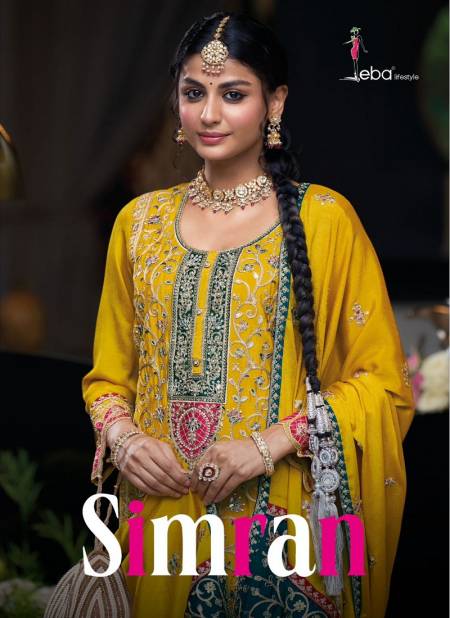 Simran By Eba Chinon Embroidery Readymade Suits Wholesale Market In Surat